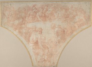 Apfel der Zwietracht, geworfen von Eris bei der Hochzeit von Peleus und Thetis: Studie für Fresko