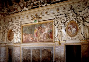 Architektur: Detail des Zimmers von Anne de Pisseleu, Herzogin von Etampes, Favoritin von Francois I., im Schloss Fontainebleau