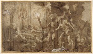 Herkules liegt neben Omphale von Francesco Primaticcio