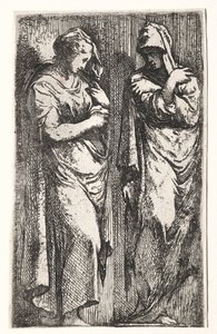 Zwei römische Frauen von Francesco Primaticcio