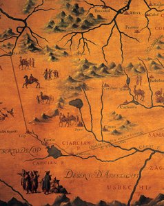 Detail der Route von Marco Polo durch die östlichen Wüsten, Karte von Tartary