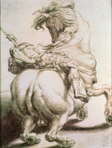 Reiter, von einem Speer durchbohrt, 16. Jahrhundert
