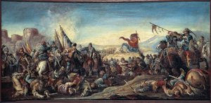 Venetianisch-Österreichisch-Osmanischer Krieg: Schlacht zwischen Venezianern und Türken in Korfu, Griechenland