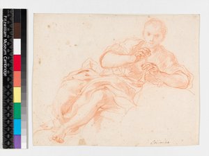 Hirte, der eine Pfeife bläst, vor 1747 von Francesco Solimena