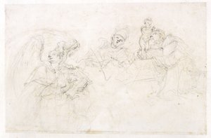 Drei Heilige: St. Vincent Ferrer, ein Papst und Antonius von Padua von Francesco Solimena