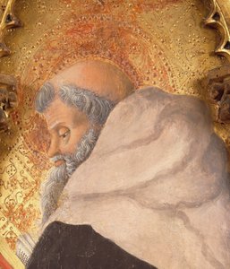 Profil von Dalbono Edward, Detail des Altars von Lazara, von Francesco Squarcione (1397-1468), Tempera auf Holz von Francesco Squarcione