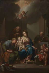 Entwurf für die Heilige Familie mit den Heiligen Anna, Joachim und Johannes dem Täufer von Francesco Trevisani