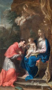 Die Jungfrau und das Kind mit St. Carlo Borromeo, spätes 17. Jahrhundert von Francesco Trevisani