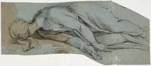 Heilige Cäcilia, nach Madernos Skulptur in Sta Cecilia in Trastevere, Rom von Francesco Vanni