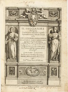 Frontispiz von "Der Prüfer" von Galileo Galilei, 1623
