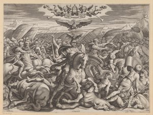 Schlacht bei Gaugamela von Francesco Villamena