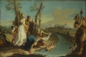 Das Auffinden des Moses, nach 1740 von Francesco Zugno