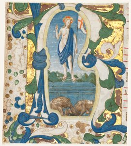 Historisierte Initiale (R) aus einem Antiphonar: Die Auferstehung