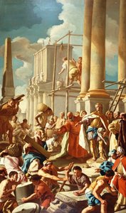 Robert von Anjou beim Bau der Kirche Santa Chiara, Neapel von Francesco de Mura