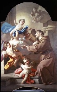 St. Antonius von Padua (eines von einem Paar, Tafel) von Francesco de Mura