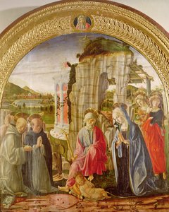 Anbetung des Kindes durch St. Ambrosius und St. Bernhard