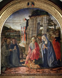 Geburt Christi mit St. Bernhard und St. Thomas von Aquin