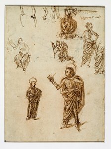 Skizzen von Figuren; Heilige; ein Engel; ein Arm; Beine
