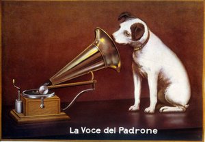 Italienische Werbung für Die Stimme meines Meisters von Francis (after) Barraud
