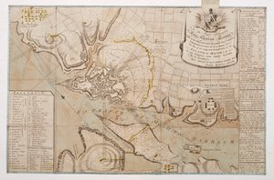 Plan der Belagerung von St. Philips Castle, auf der Insel Menorca