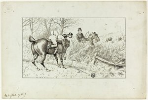 Jagdszene: Pferd und abgeworfener Reiter von Francis Arthur Fraser