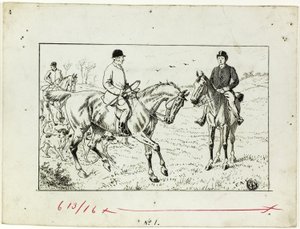 Drei Reiter bei einer Jagd von Francis Arthur Fraser