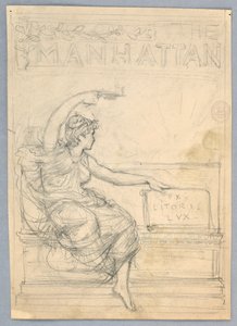 Entwurf für das Cover des Manhattan Illustrated Monthly Magazine von Francis Augustus Lathrop