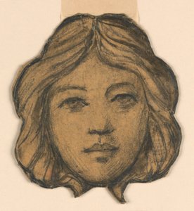 Kopf einer Frau (Entwurf für Buntglas) von Francis Augustus Lathrop
