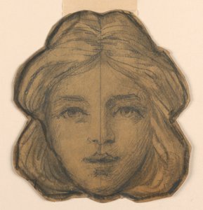 Kopf einer Frau (Entwurf für Buntglas) von Francis Augustus Lathrop