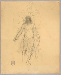 Skizze für die zentrale Figur in der Himmelfahrt von Francis Augustus Lathrop