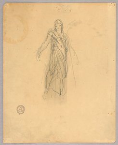 Skizze für die zentrale Figur der Himmelfahrt von Francis Augustus Lathrop