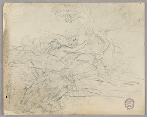 Skizze einer Figurengruppe für die Himmelfahrt von Francis Augustus Lathrop