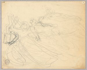 Skizze der Figurengruppe für die Himmelfahrt von Francis Augustus Lathrop