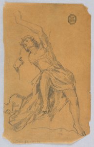 Skizze einer Figur mit Draperie