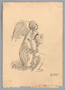 Skizze eines knienden Engels von Francis Augustus Lathrop