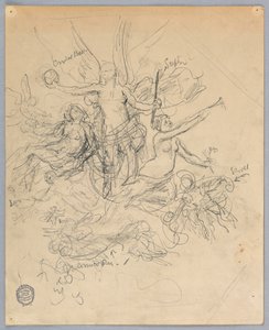 Skizze einer geflügelten Figur, möglicherweise Fortuna von Francis Augustus Lathrop