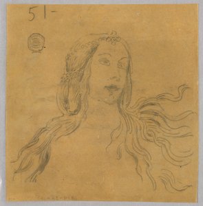 Skizze eines Frauenkopfes von Francis Augustus Lathrop