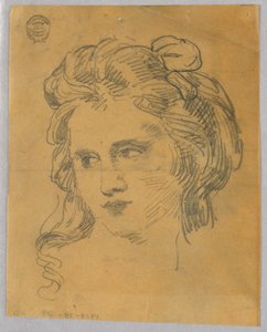 Skizze eines Frauenkopfes von Francis Augustus Lathrop