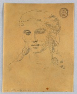 Skizze eines Frauenkopfes von Francis Augustus Lathrop