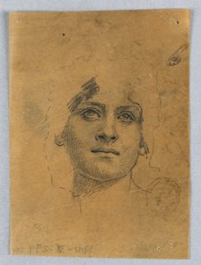 Skizze eines Frauengesichts von Francis Augustus Lathrop