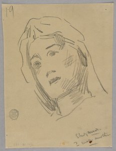 Skizze eines Frauenkopfes von Francis Augustus Lathrop