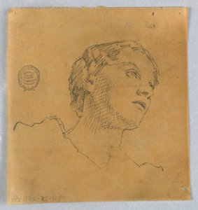 Skizze eines Frauenkopfes von Francis Augustus Lathrop