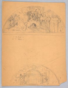 Skizzen von zwei Lünetten von Francis Augustus Lathrop