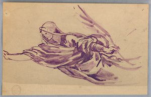 Studie einer drapierten Figur mit Palme von Francis Augustus Lathrop