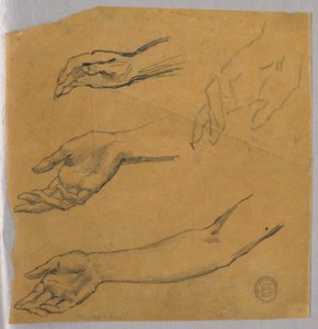 Drei Studien einer Hand und eines Arms von Francis Augustus Lathrop