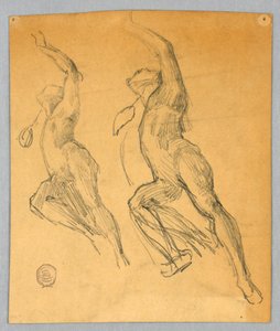 Zwei Skizzen einer nackten Figur von Francis Augustus Lathrop