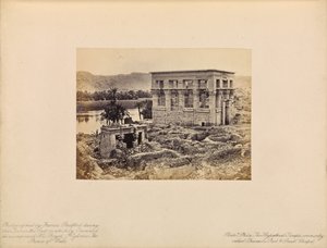 Philä - Der Hypäthral-Tempel, allgemein als Pharaos Bett bekannt, und kleine Kapelle von Francis Bedford