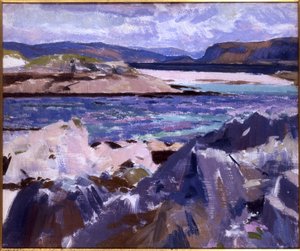 Eilean Annraidh vom Nordende, Iona, Blick auf Mull von Francis Campbell Boileau Cadell