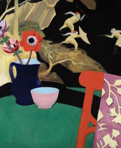 Stillleben mit einem Lackschirm von Francis Campbell Boileau Cadell