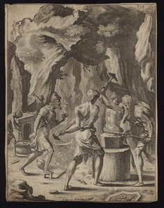 Vulkan schmiedet die Waffen des Aeneas von Francis Cleyn